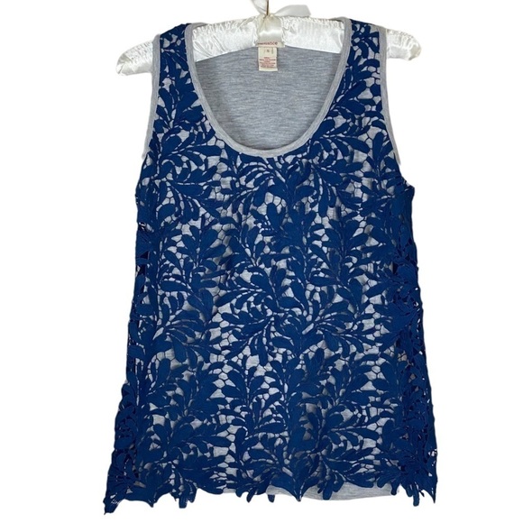 Sundance Tops - Sundance women’s Lace elegant tee shirt size S navy blue